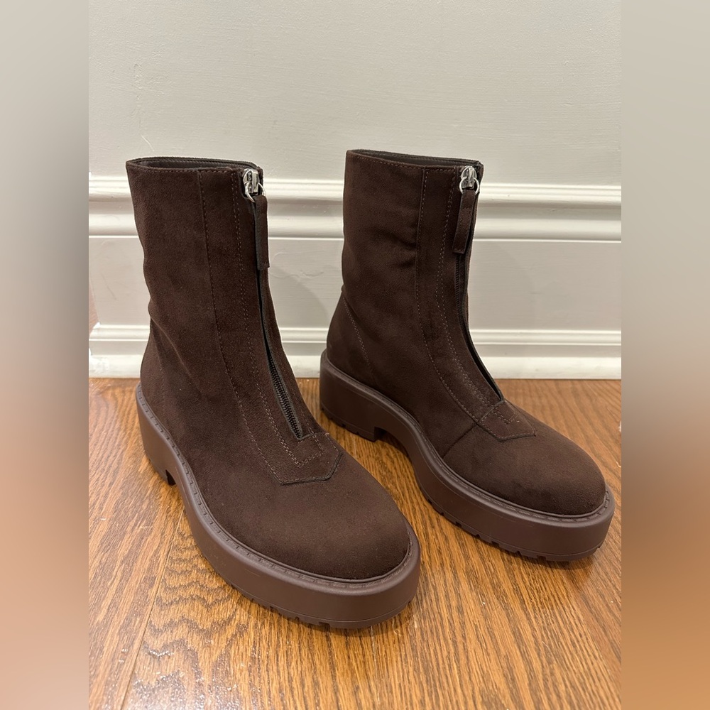 Steve Madden Brown Suede Platform Ankle Boots